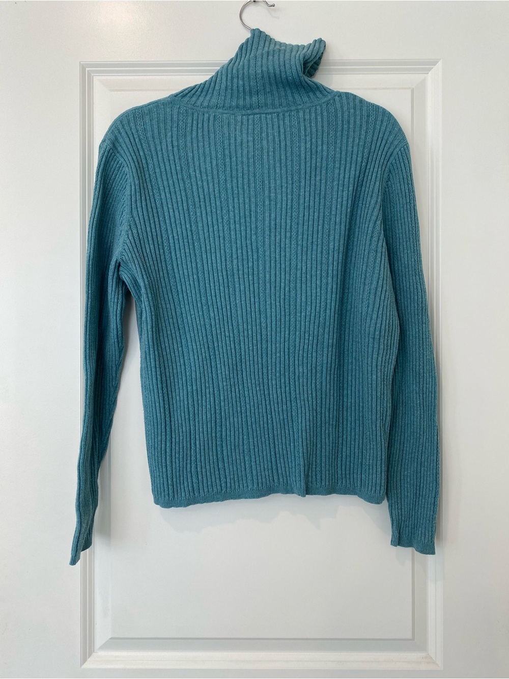 Liz Claiborne Teal Ribbed Turtleneck Sweater - Picture 5 of 6